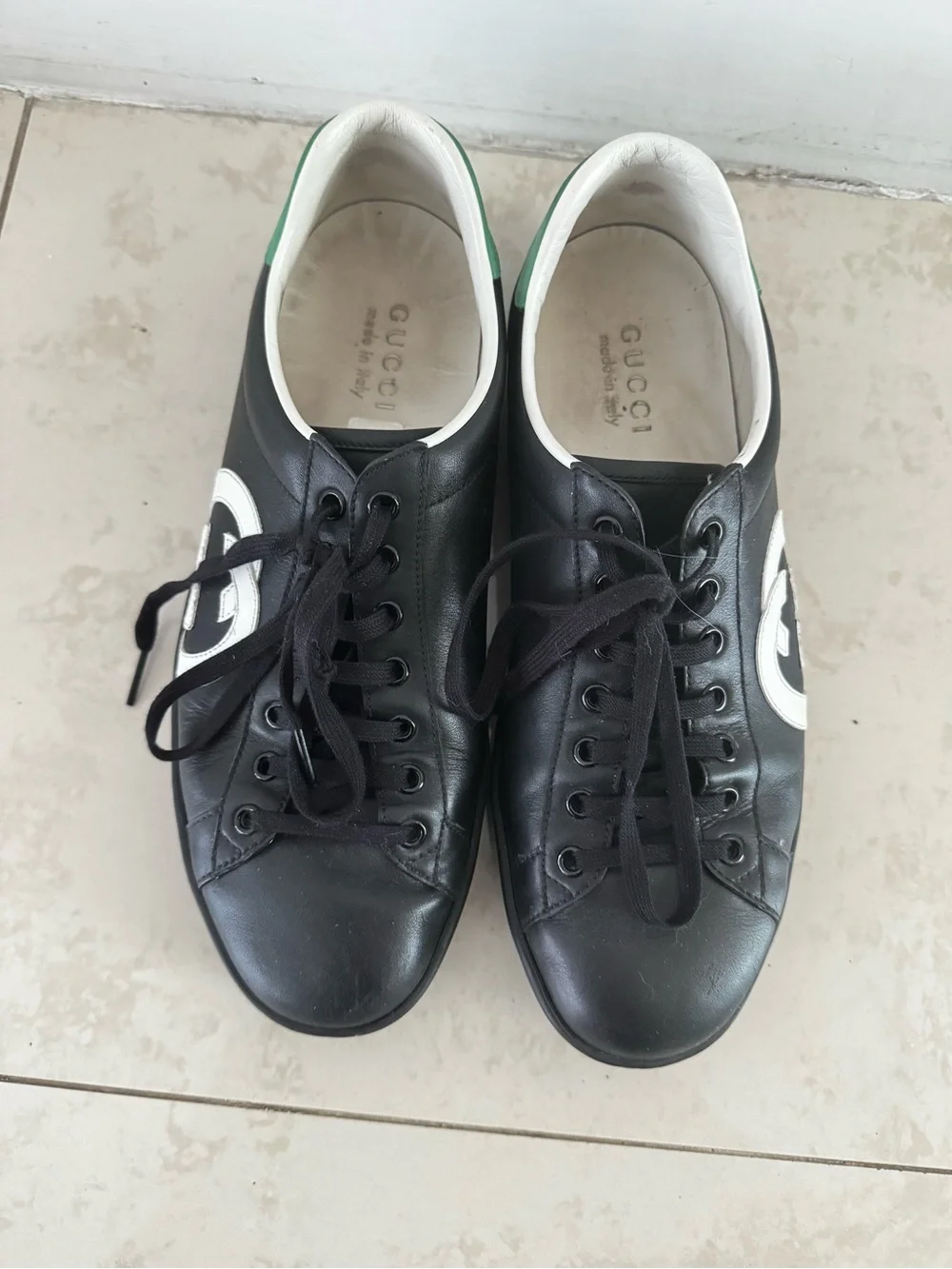 Gucci Black Leather Low-Top Sneakers - Picture 3 of 3